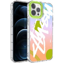 ZORE iPhone 13 Pro Max Kılıf Renkli Desenli Sert Silikon Korn Kılıf