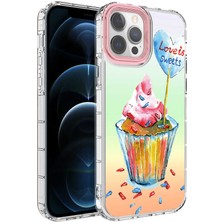 ZORE iPhone 13 Pro Max Kılıf Renkli Desenli Sert Silikon Korn Kılıf