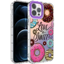 ZORE iPhone 12 Pro Max Kılıf Renkli Desenli Sert Silikon Korn Kılıf