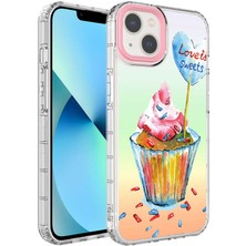 ZORE Apple iPhone 13 Kılıf Renkli Desenli Sert Silikon Zore Korn Kılıf