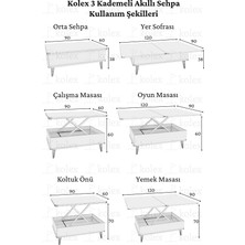 kolexonline Berlin Akıllı Orta Sehpa Akıllı Masa Çekmeceli Çam Renk