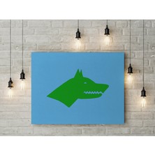 Satürn Design Göktürk Devleti Bayrağı Kanvas Tablo 40X55CM