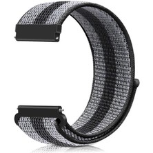 Markacase Samsung Galaxy Watch 42 mm Için Dokuma Kordon Siyah Çizgili