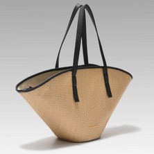Black Ribbon Breeze Hasır Plaj Çantası