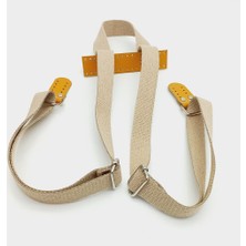 Angel Çanta Aksesuar Pamuklu Kolon Bej Sırt Çantası Sapı Gümüş Metalli