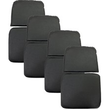 Knsz minder seti 4 lü zng&mğr&uslu syh suni deri tel bar sandalyesi oturma ve sırt minderi set