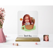 BK Kişiye Özel Kız Çocuk Karikatürlü Ahşap Standlı Çerçeve-10