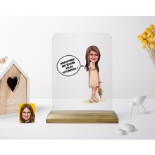 BK Kişiye Özel Kız Çocuk Kolay Yetişmiyor Karikatürlü Ahşap Standlı Çerçeve-1