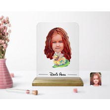 BK Kişiye Özel Kız Çocuk Karikatürlü Ahşap Standlı Çerçeve-12