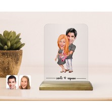 BK Kişiye Özel Bebek Bekliyoruz Karikatürlü Ahşap Standlı Çerçeve