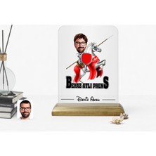 BK Kişiye Özel Beyaz Atlı Prens Karikatürlü Ahşap Standlı Çerçeve-2