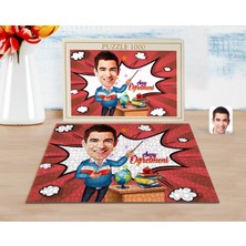 BK Kişiye Özel Erkek Sınıf Öğretmeni Karikatürlü 1000 Parça Profesyonel Puzzle-1