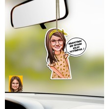 BK Kişiye Özel Kız Çocuk Kolay Yetişmiyor Karikatürlü Ahşap Araba Dikiz Ayna Süsü-2