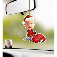 BK Kişiye Özel Bebek Karikatürlü Ahşap Araba Dikiz Ayna Süsü-6