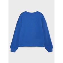 Lmtd Düz Kız Çocuk Mavi Sweatshirt Nlfnouter Ls Short Sweat
