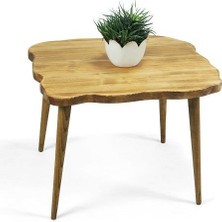 Entema Doğal Ağaç Masif Kütük Lata Orta Sehpa 65CM x 65CM Ağaç Ayak