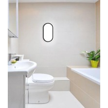 Ucuz Geldi Balkon Lambası Teras Lambası Oval Siyah Duvar Lambası 15W Beyaz LED Işık Banyo Lambası Tavan Lambası