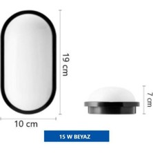 Ucuz Geldi Balkon Lambası Teras Lambası Oval Siyah Duvar Lambası 15W Beyaz LED Işık Banyo Lambası Tavan Lambası