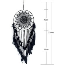 Three Beans Açık Düğün Dekorasyon El Yapımı Tüy 40 cm Büyük Yuvarlak Metal Yüzük Çember Yatak Odası Asılı Ev Dekor | Rüzgar Çanları ve asılı Süslemeler (Yurt Dışından)
