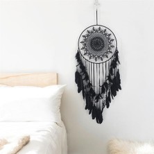 Three Beans Açık Düğün Dekorasyon El Yapımı Tüy 40 cm Büyük Yuvarlak Metal Yüzük Çember Yatak Odası Asılı Ev Dekor | Rüzgar Çanları ve asılı Süslemeler (Yurt Dışından)