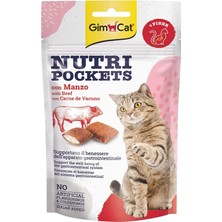 Gimcat Nutripockets Biftek Malt Kedi Ödülü 60 gr Yetişkin Kedi İçin Düşük Kalori