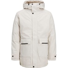 Jack & Jones Kapüşonlu Bej Erkek Kaban 12211896
