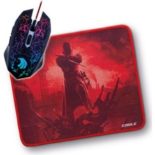 Polosmart PGM02 Gaming Mouse + Mouse Pad Kırmızı Eagle