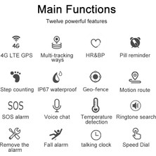 Xphonestore RF-V48 4g Su Geçirmez Gps Takip Cihazı Akıllı Saat - Kırmızı (Yurt Dışından)