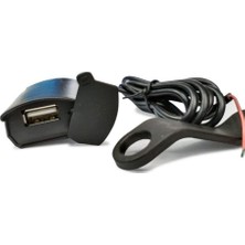 Ultratekno CD-3109 Aynaya Monte Su Geçirmez Motosiklet USB Şarj Soketi 1.2A
