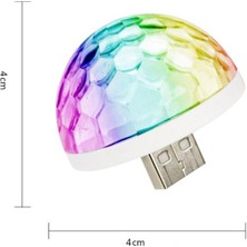 C9 Müziğe ve Sese Duyarlı Micro USB Girişli Araç Içi Mini Disko Topu Parti Android