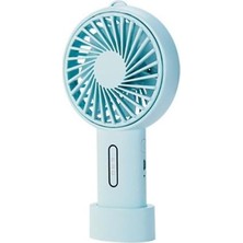 Xinh Elde Taşınır Masaüstü Fan, USB Şarj Edilebilir Mini Fan (Mavi)  (Yurt Dışından)