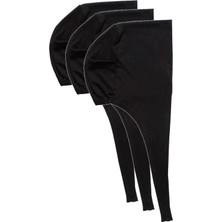 OEM 3 Adet Tesettür Bone Bağcıklı Likralı Siyah