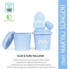 Mei Coffee Cup Hijyenik Makyaj Süngeri Baby Blue 1 Pro + 1 Mini