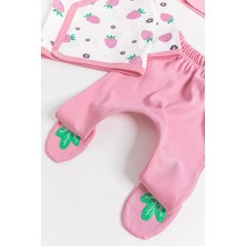 Babymod Çilek Baskılı 5 Parça Kız Bebek Hastane Çıkışı Bebek Takımı