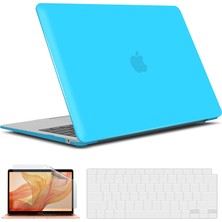 Apple MacBook Pro 13 Inç M1 Çip A2338 Uyumlu Alt Üst Kılıf + Klavye Kılıfı + Ekran Koruyucu Film