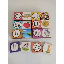 Ankebut Montessori Renkli Alfabe Eşleştirmeli  Puzzle