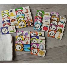 Ankebut Montessori Renkli Alfabe Eşleştirmeli  Puzzle