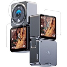 Telesin Djı Action 2 Dual-Screen Için Temperli Kırılmaz Cam Filmi Ekran Koruyucu ( 2x Lens Koruması + 4x Ekran Koruması )