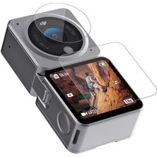 Telesin Djı Action 2 Dual-Screen Için Temperli Kırılmaz Cam Filmi Ekran Koruyucu ( 2x Lens Koruması + 4x Ekran Koruması )