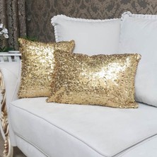 Körfez Kırlent Pul Payetli Kırlent Kılıfı 2'li Kombin Set