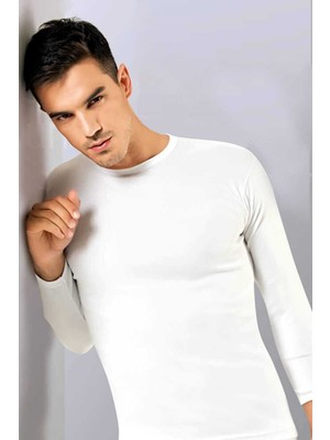 Tutku Elit ELT1302 / Elit Elastan Sıfır Yaka Uzun Kol (1 Adet) | Beyaz