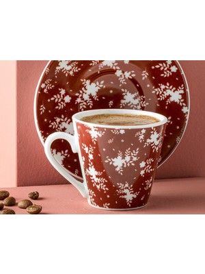 English Home Lustre Porselen 2'li Kahve Fincan Takımı 80 ml Bordo