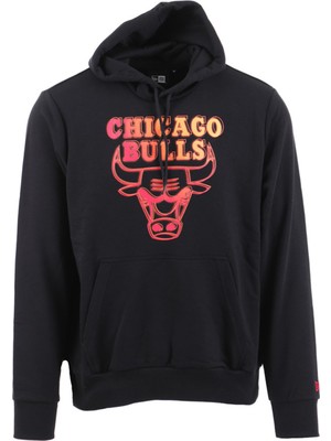 New Era Kapüşon Yaka Siyah Erkek Sweatshirt 60284692-NBA Neon Fade Hoody Chıbul