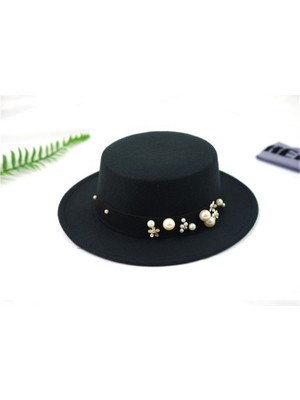 Xinhang Pearl Chapeau Femme Vintage Moda Siyah Üst Fedora Şapka Erkekler Sombrero Bowler Kilisesi Trilby Şapkalar Kadınlar Için | Erkekler Fedoraları