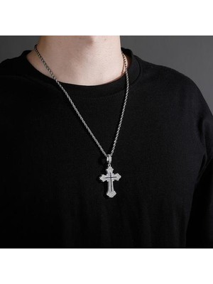 Xinhang Gücü Inanç Trinity Çapraz Kolye Kolye 14 K Altın Kaplama Buzlu Tam Mikro Pave Cz Taşlar Hip Hop Unisex Takı Hediyeler | (Yurt Dışından)