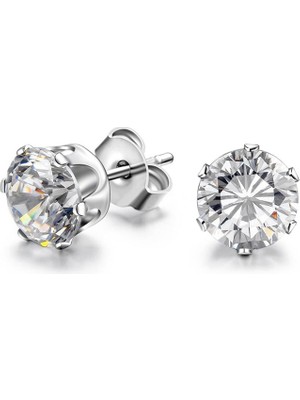 Chavin ,Tek Zirkon Taş ,Çelik Unisex Küpe 4mm. ai09-4mm