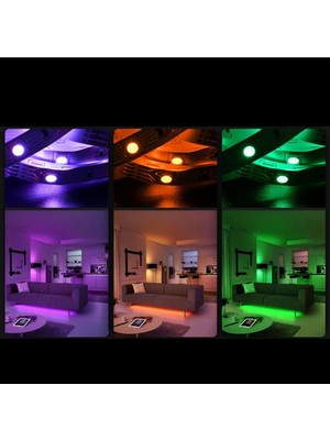 EVİMLED 10 Metre Rgb LED Sese ve Müziğe Duyarlı Bluetooth Özellikli Tak Çalıştır Set 3 Çipli Iç Mekan