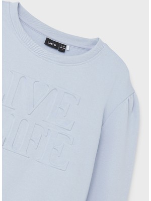 Lmtd Düz Kız Çocuk Açık Mavi Sweatshirt Nlflıve Ls Short Sweat