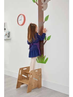 Minera Çocuk / Yetişkin Montessori Ahşap Basamak, Yükseltici, Tabure