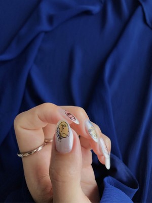 Artikel Çizgi Yüzler-2 Tırnak Dövmesi 12,5 x 6,5 cm Su Transfer Geçici Dövme Kağıdı ile Nail Art